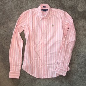 NWOT Ralph Lauren Polo Coral Striped Button Down Size 2